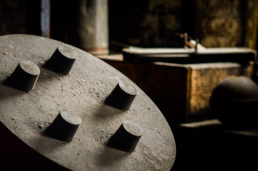 Taken at the old Watts-Cambell steam engine company in Passaic, NJ, this odd wheel in the test lab is an enigma -- hence the title which is more fitting for a martial arts movie...