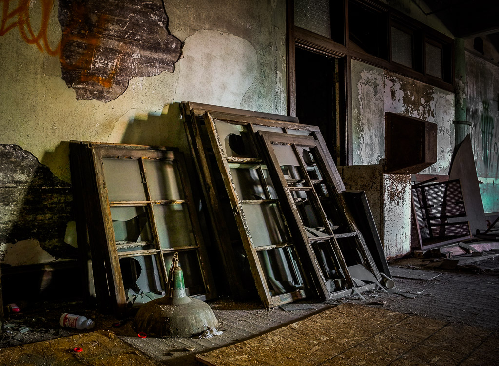 No sweeping vista, thought some sweeping would be a good idea...

A few taken at the offices of a long-closed textile mill built in 1910.

Fuji X100 on a tripod with the 19mm wide angle attachment though the EXIF may show 23mm because I forgot to set it up for one shot.

Please like my Facebook Artists page: <a href=