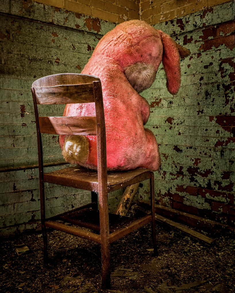 I've been coming in here for years and this big guy was in timeout when I first photographed him... I think somebody forgot he was here.

Poor bunny...

A reprise of one of my best selling photos which is called 