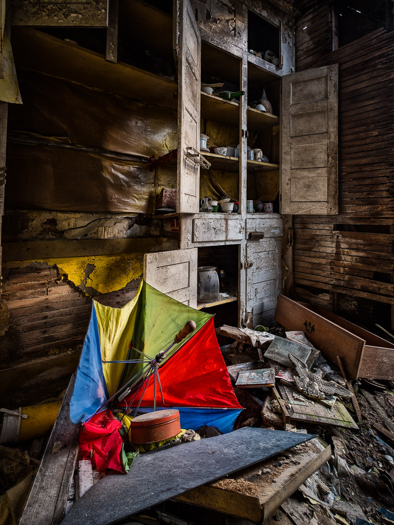 Scenes from an abandoned home in very rural western Pennsylvania north of Johnstown.  So much of the life of these folks was still inside, slowly fading away...
