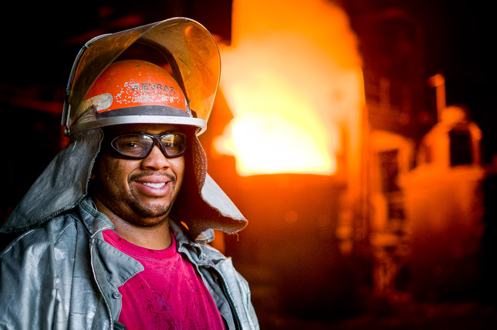 One of the courageous EAF crew.  A veteran of many a heat of steel and more than a few crisis.  Just another days work for men like him.

Please like my Facebook Artists page: <a href=