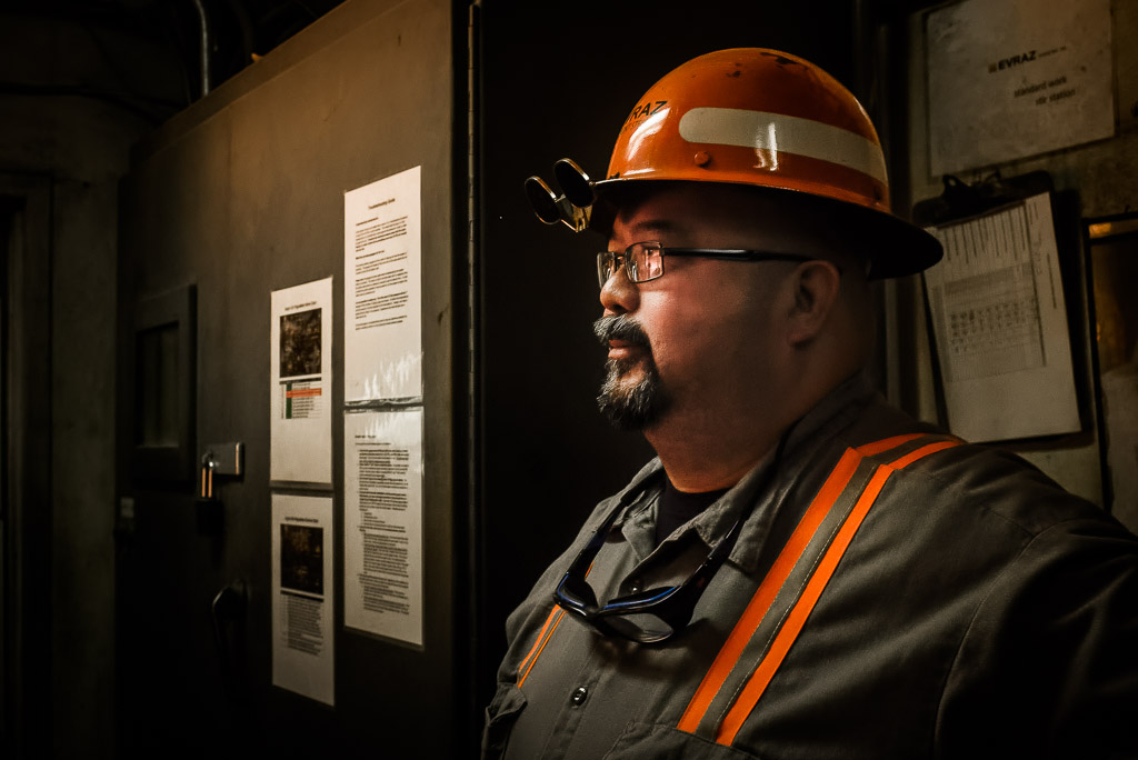 The casting manager watches as the last ladle of steel is covered at the stir station.

Please like my Facebook Artists page: <a href=