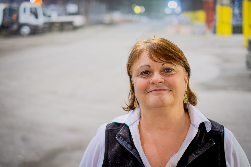 A lady but a tough one -- ex-Navy and able to deal with the hardest steel worker.  She called them 