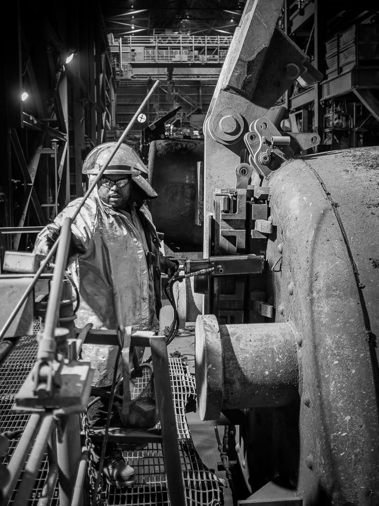 A workman prepares the critical ladle gate and nozzle which allow the steel to be drawn from the bottom of the ladle and rate of flow to be controlled.

So, it's over.

The steel mill where I've worked for 22 years has closed the 