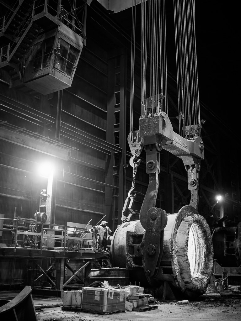 Getting the ladle ready for tapping the last charge of molten metal into it.

So, it's over.

The steel mill where I've worked for 22 years has closed the 