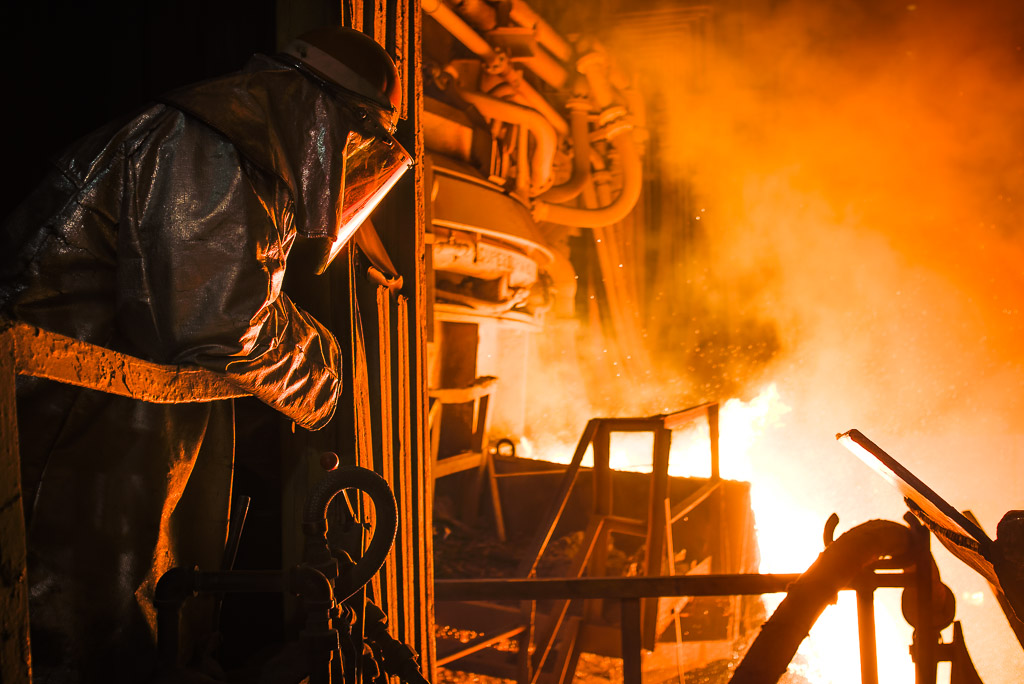 The Melter watches the tapping operation.

So, it's over.

The steel mill where I've worked for 22 years has closed the 